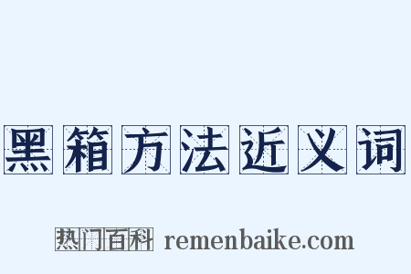 黑箱方法近义词是什么意思的图片